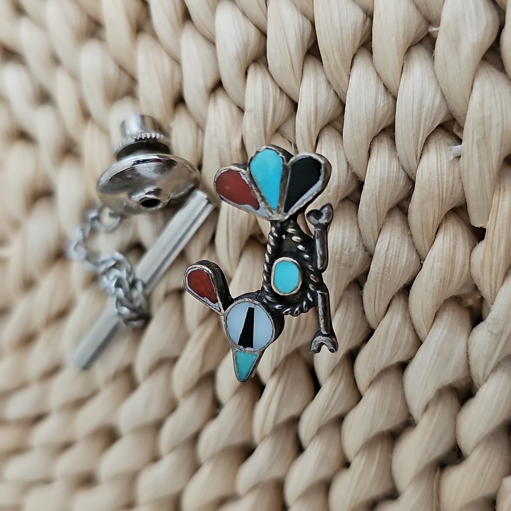 Vintage Zuni Sterling Silver Tie Tack - Picture 2 of 7